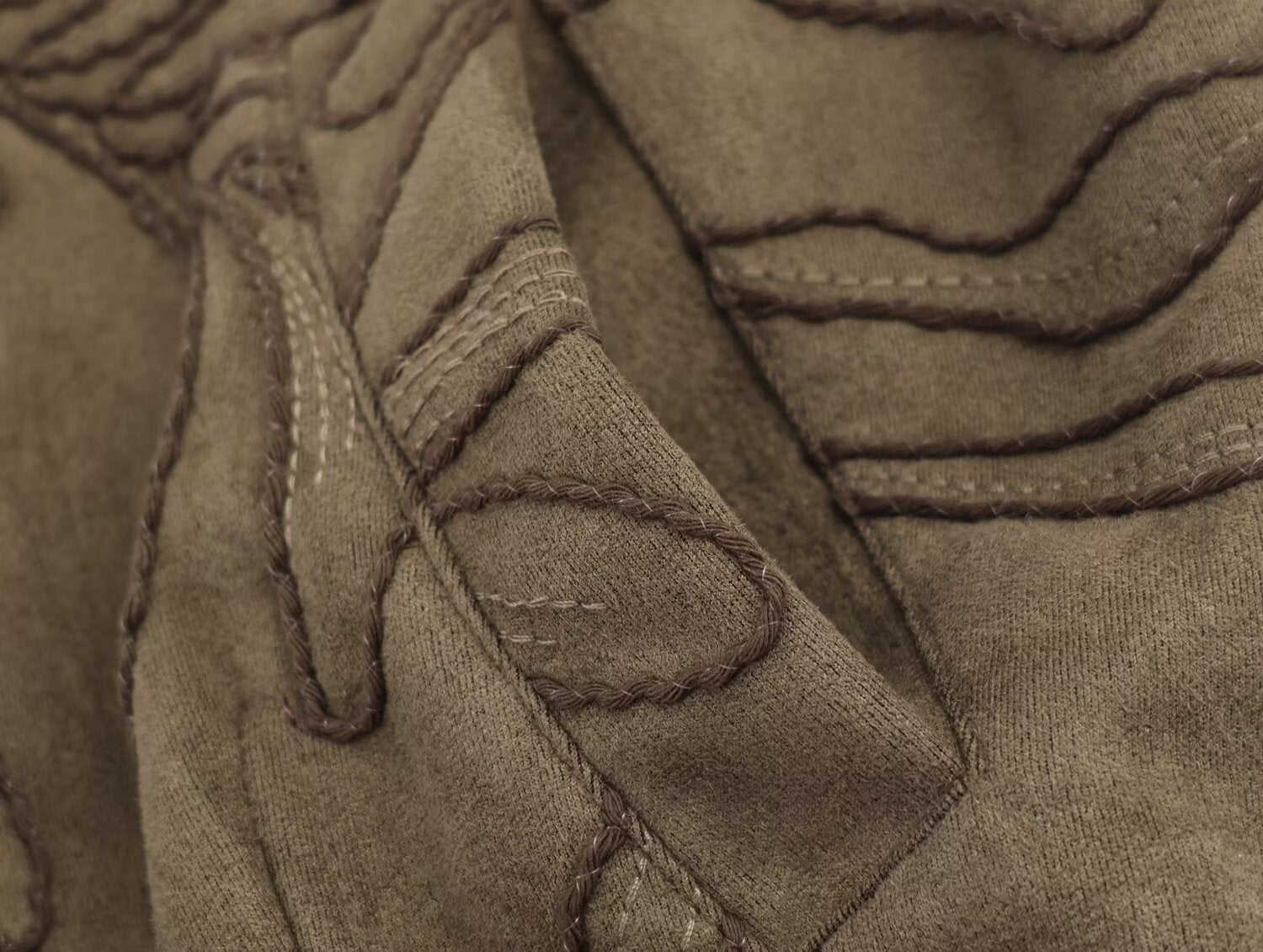 Women's embroidered suede texture O Neck pilot jacket Coat