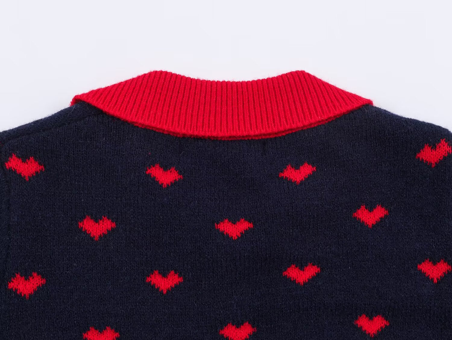 Women's short heart-shaped jacquard knitted Coat