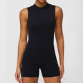 Women's New Fashion Big Backless Tight Sleeveless Yoga Jumpsuit Hip Wrinkle One-piece Indoor Training Fitness Clothes.
