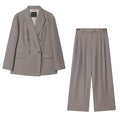 Women's loose double breasted lapel Blazer Coat +Pants
