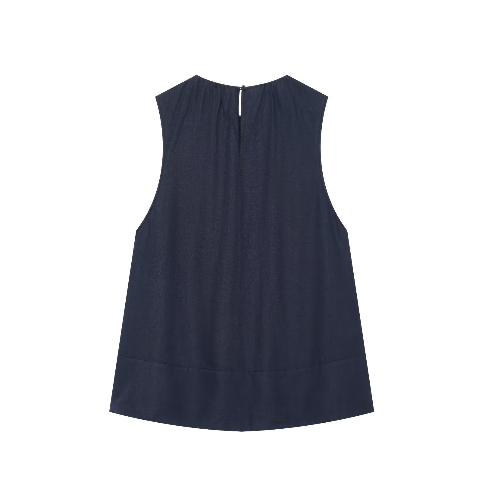 Women's sleeveless linen blend top