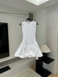 Women's 2025 chic fashion double-sided fabric stitching dress retro sleeveless women's dress