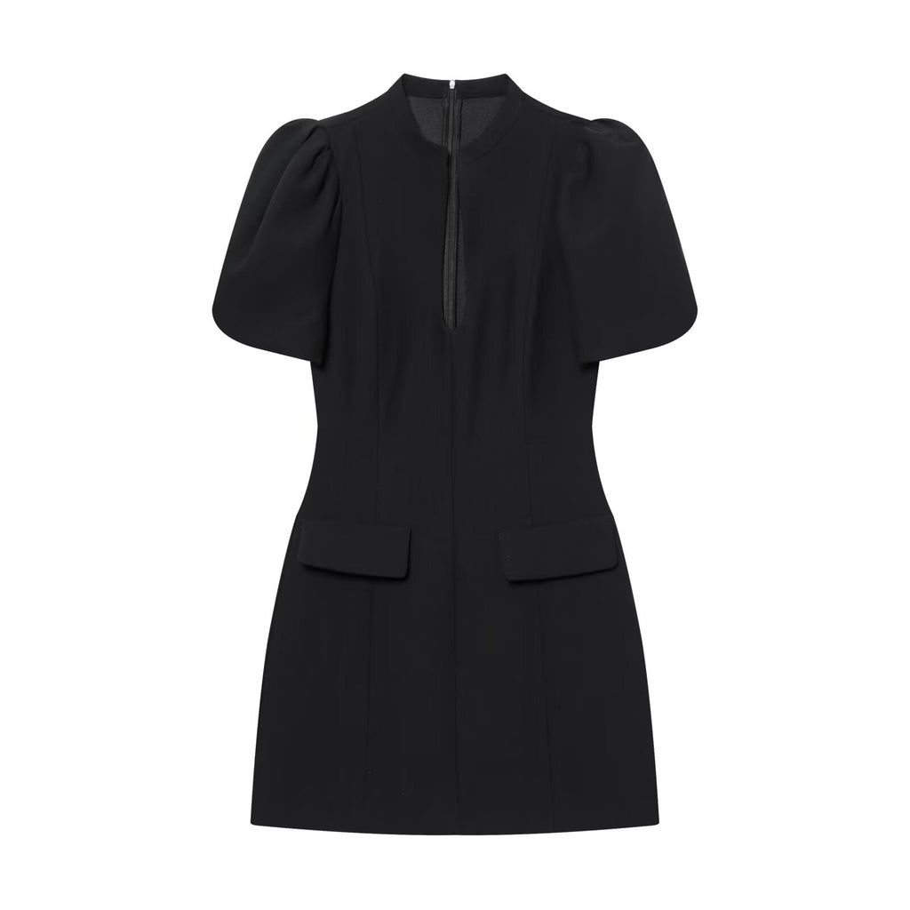 Women's O-Neck bubble sleeve mini dress