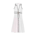 Women's chic fashion with Belt polka dot printed shirt style MIDI dress