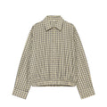 Women's casual plaid puffy shirt