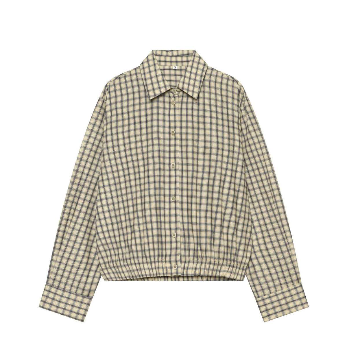 Women's casual plaid puffy shirt