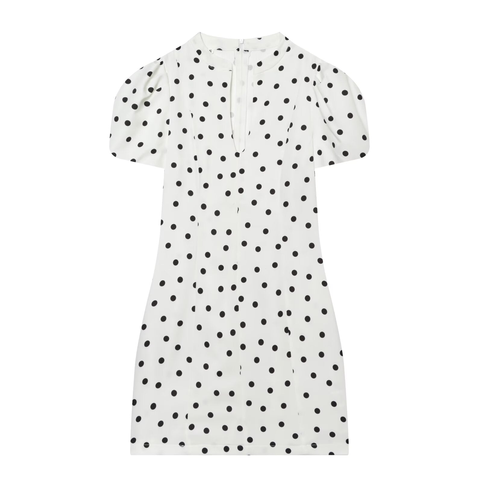 Women's O-Neck bubble sleeve mini dress