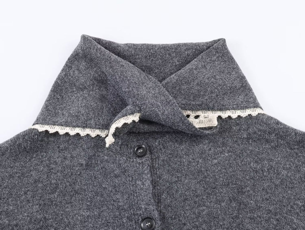 Women's lace headscarf decoration knitted Coat