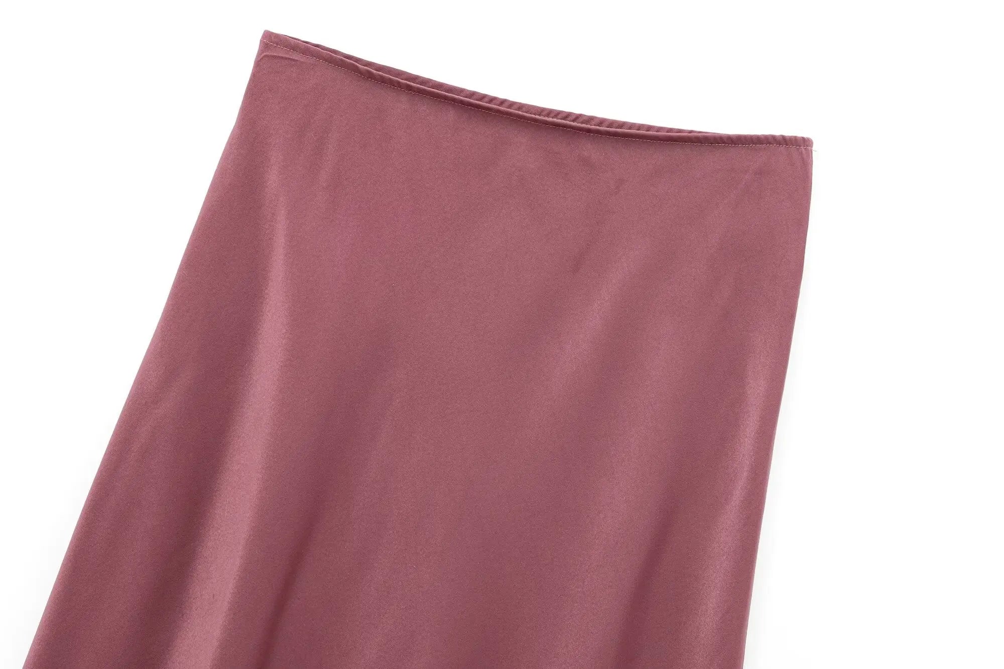 Women's new Chic fashion multi-color slim casual satin texture asymmetric MIDI skirt retro elastic waist women's skirt Mujer