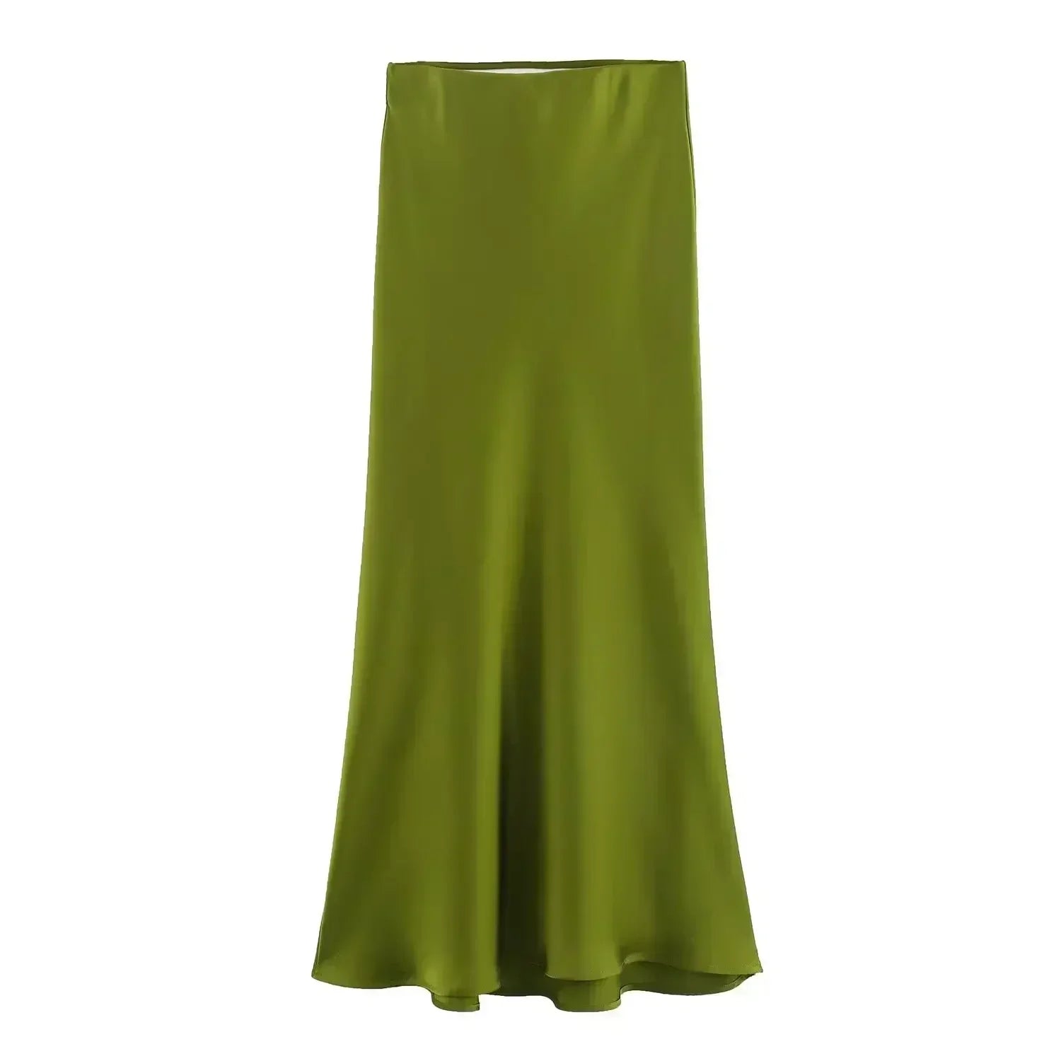 Women's Summer New Chic Fashion Multi Color Satin Texture Slim Fit Draped Midi Dress Retro Elastic Waist Women's Dress Mujer