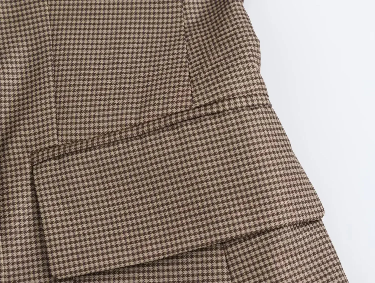 Women's 2024 New Fashion Flip Decoration Casual Single breasted Checkered Suit Coat Vintage Long sleeved Women's Coat Chic Top