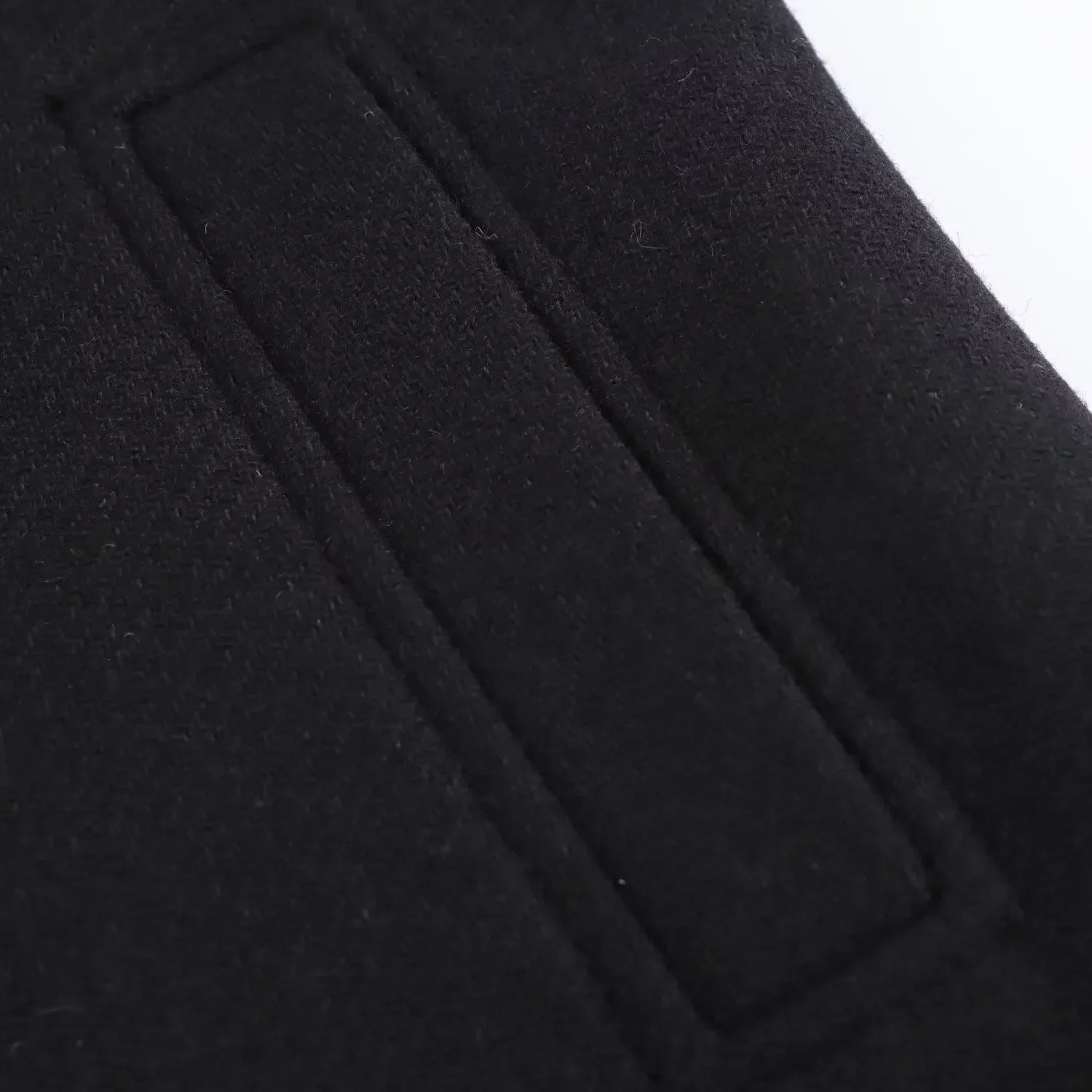 Women's new fashion gold double breasted decoration slim stand Neck woolen coat retro long sleeved pocket women's coat Chic top