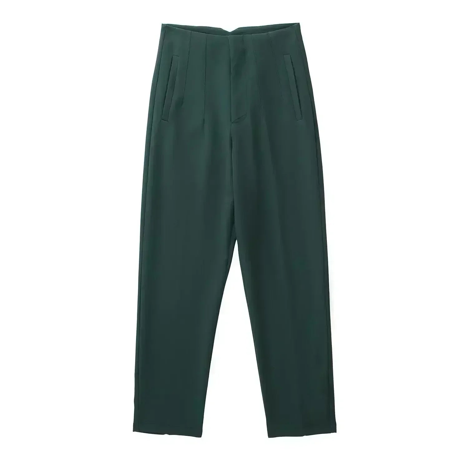 Woman Pants 2023 Chic Fashion Office Wear Pants For Women Vintage High Waist Zipper Fly Female Ankle Trousers Mujer