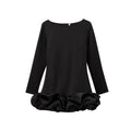 Women's new fashion layered hem design slim versatile sequin mini dress retro O-Neck long sleeved women's dress Mujer