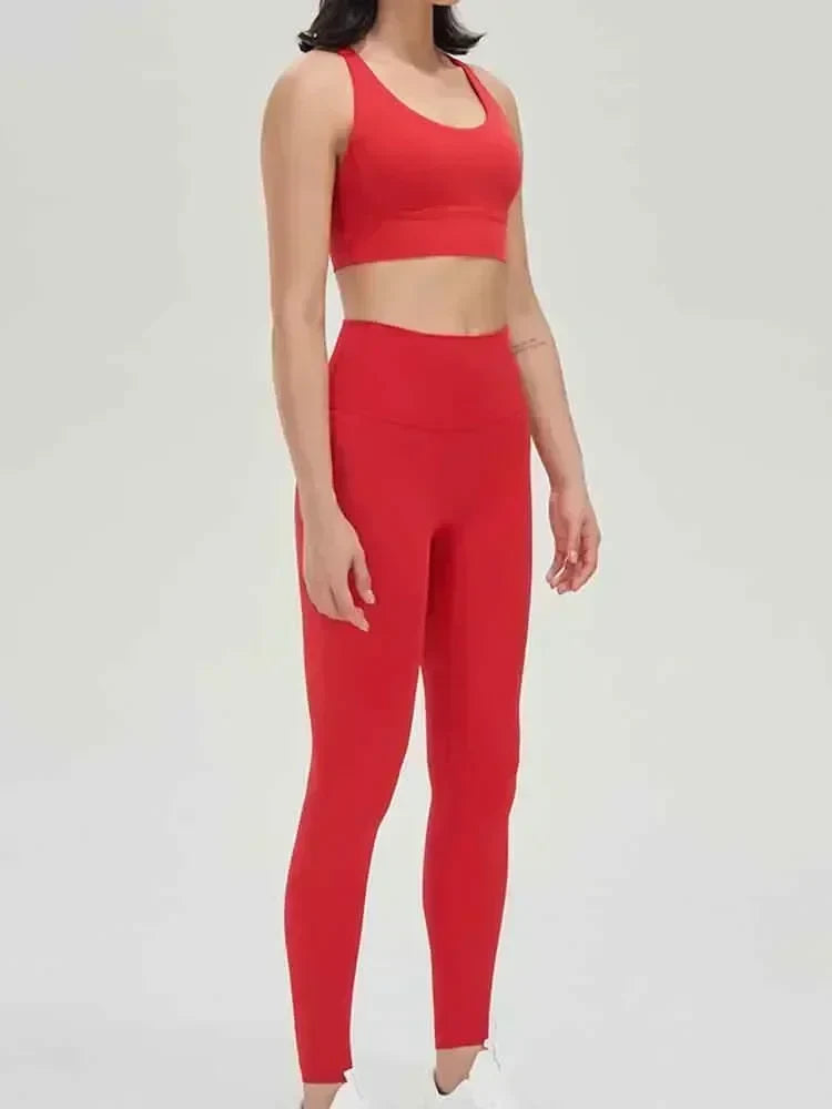 Yoga New Double-sided Sanding Cross Back Sports Bra Shockproof Gathered Yoga Bra Fitness.