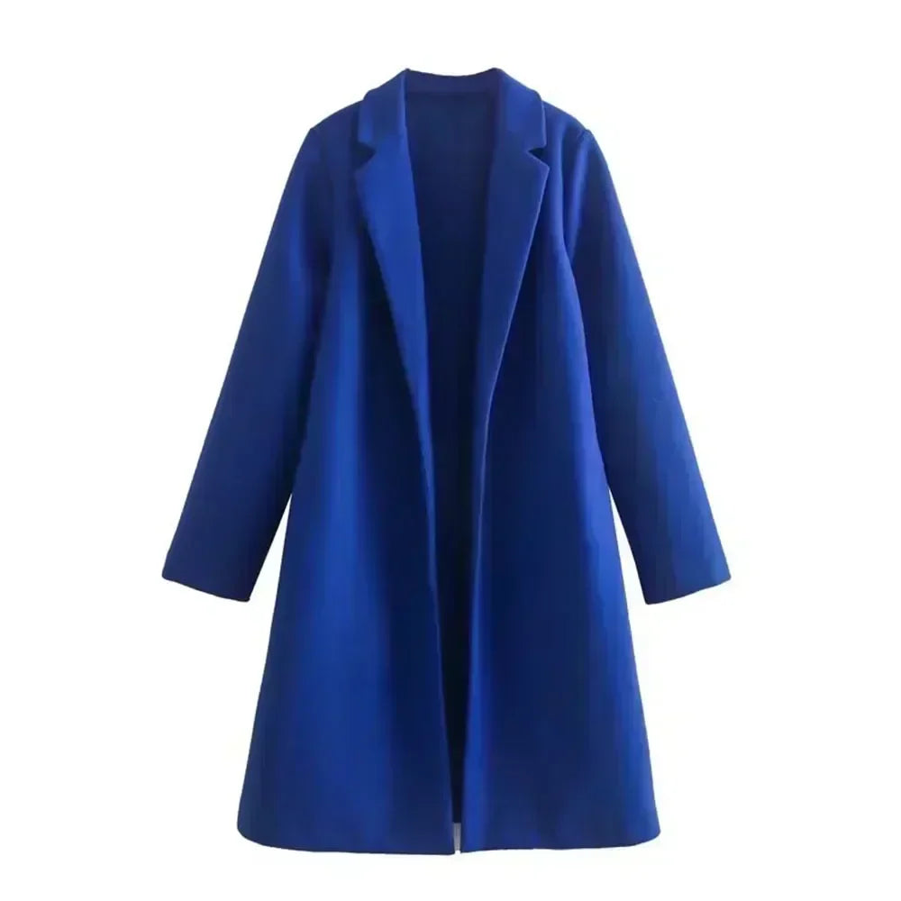 Women 2023 winter New Fashion Multi-Color Woolen Jacket Coat Vintage Long Sleeve Female Outerwear Chic Tops