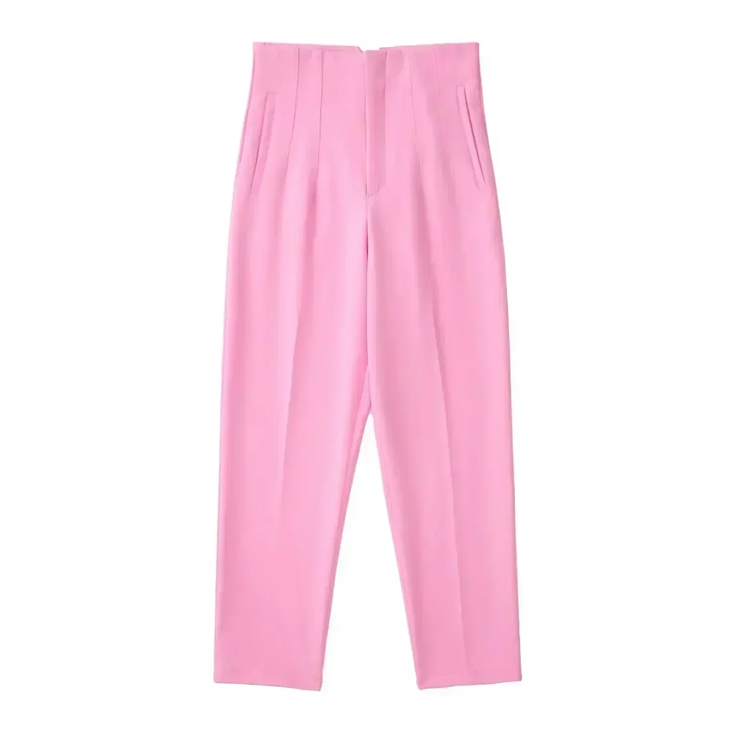 Woman Pants 2023 Chic Fashion Office Wear Pants For Women Vintage High Waist Zipper Fly Female Ankle Trousers Mujer