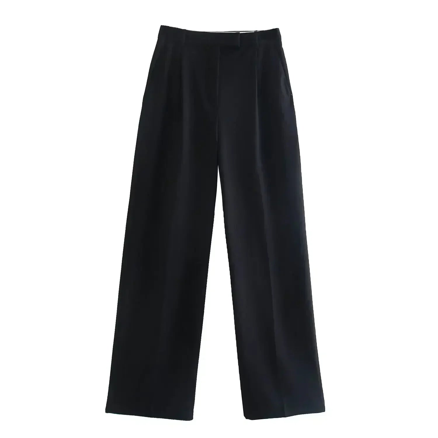 Women's 2024 New Fashion Multicolor Loose Side Pocket Casual Pleated Wide Leg Pants Retro High Waist Zipper Women's Pants