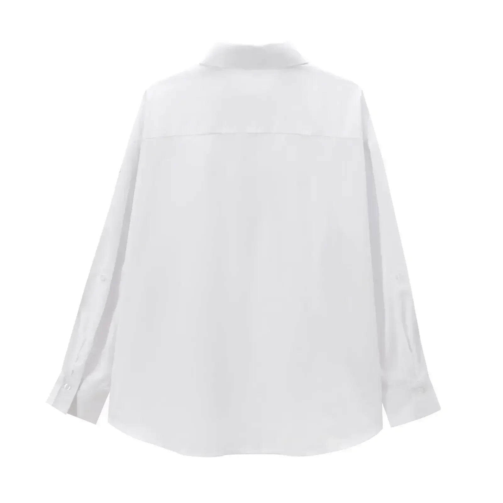 Women's New Fashion Side Striped Decorative Loose Single breasted Poplin Shirt Vintage Long sleeved Women's Shirt Unique