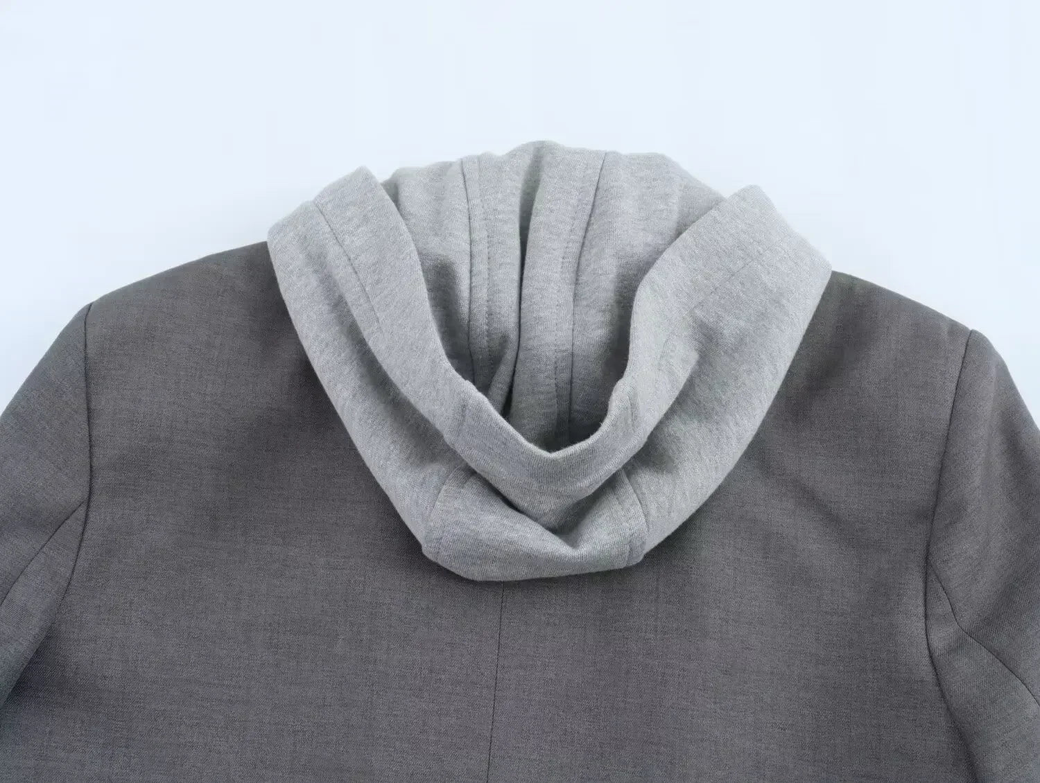 Women New Fashion Flip decoration Hooded splicing Single breasted casual Blazer Coat Vintage Long Sleeve Female Outerwear