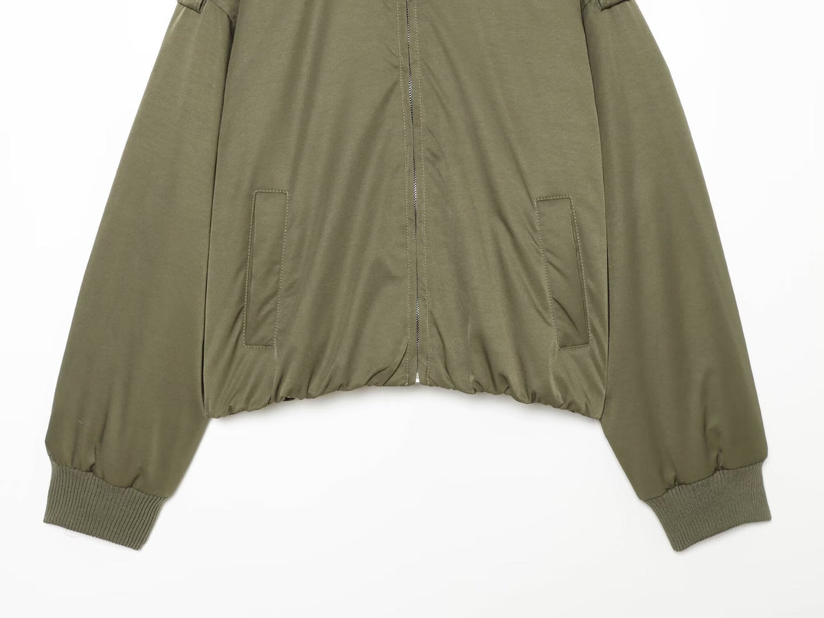 Women's trip strap decoration pilot jacket Coat
