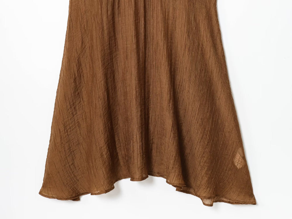 Women's New Fashion Sleeveless Knitted Splicing Midi Dress