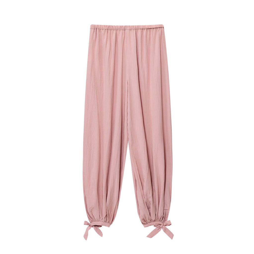Women's new chic fashion bow decoration loose fluffy pants