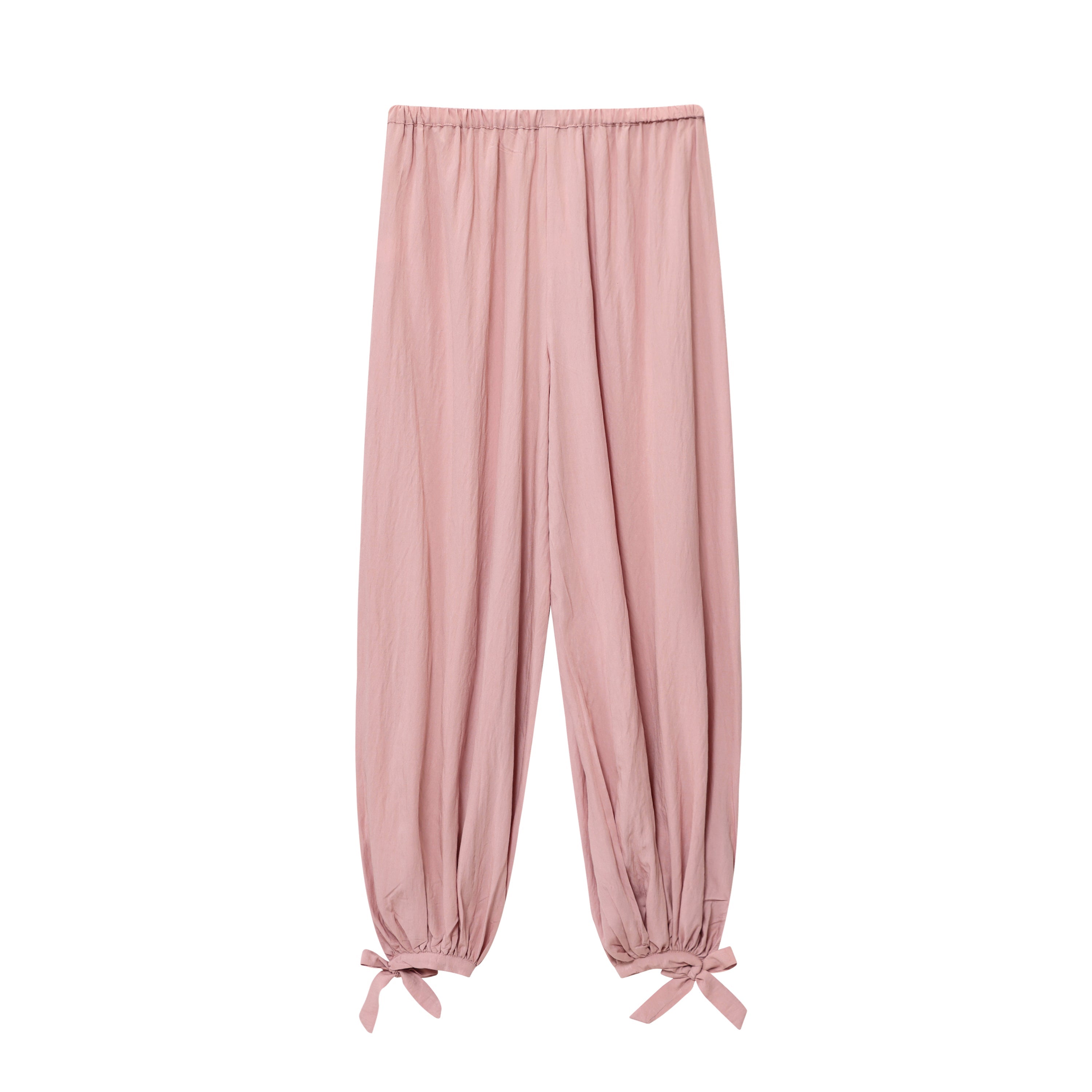 Women's new chic fashion bow decoration loose fluffy pants