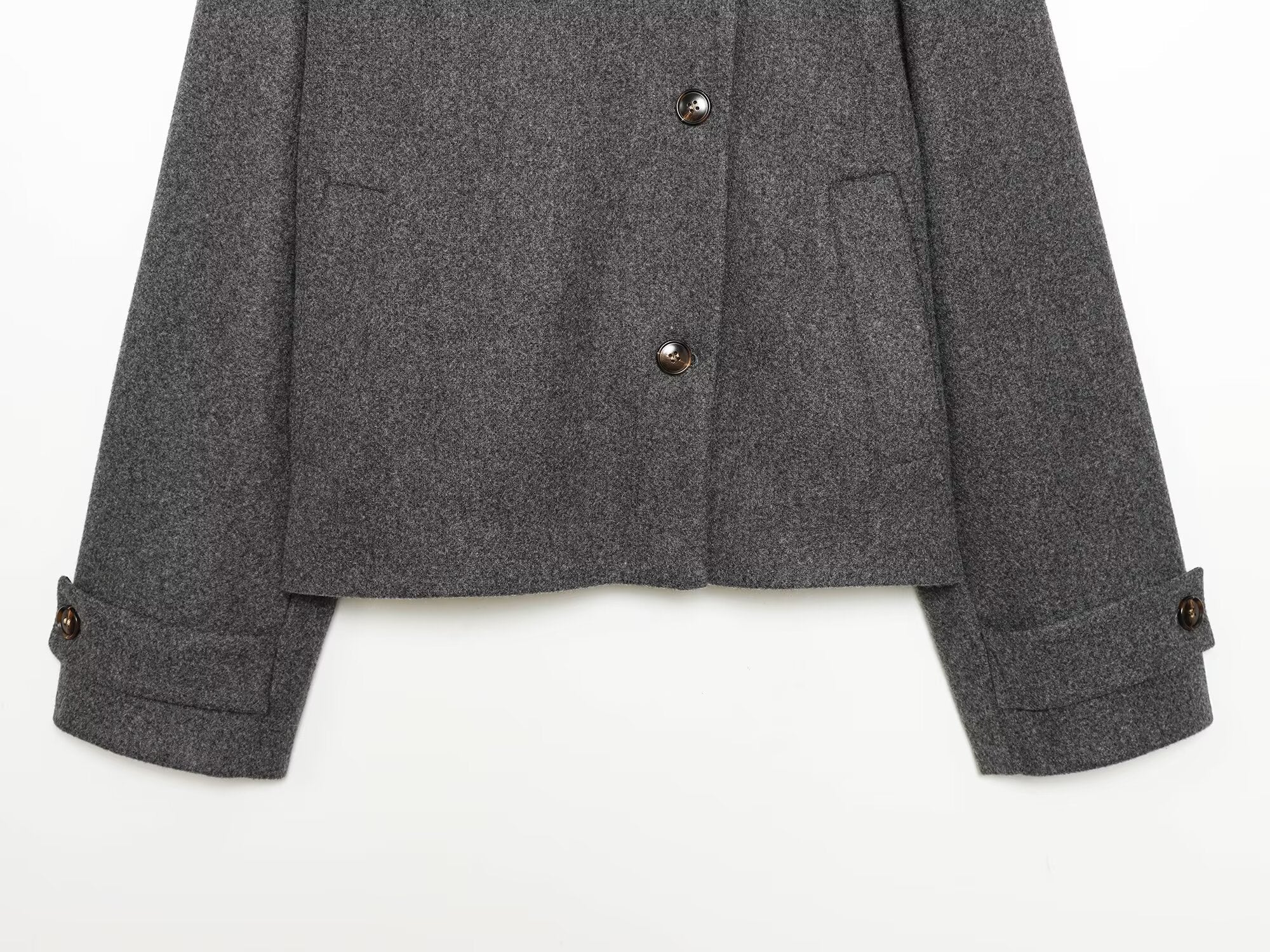 Women's new multi-color stand collar buttoned Coat