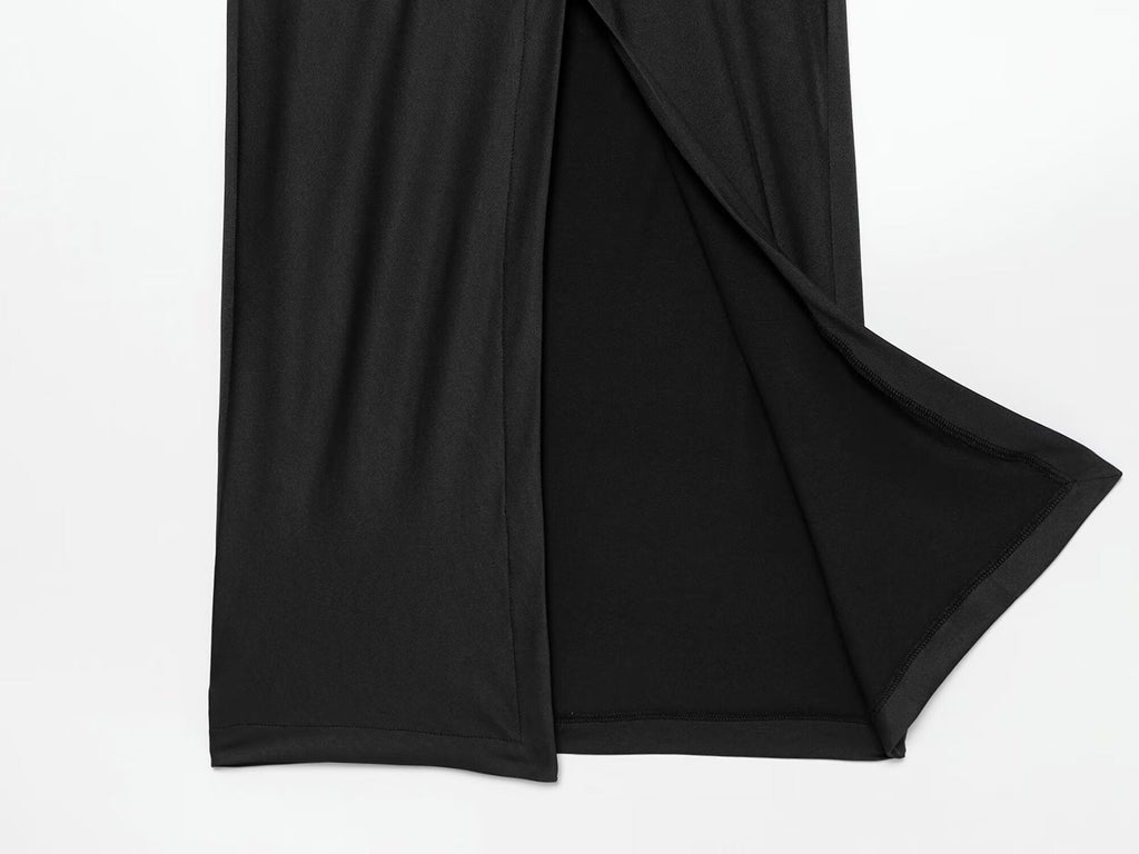 Women's with shoulder pads slim pleated MIDI dress