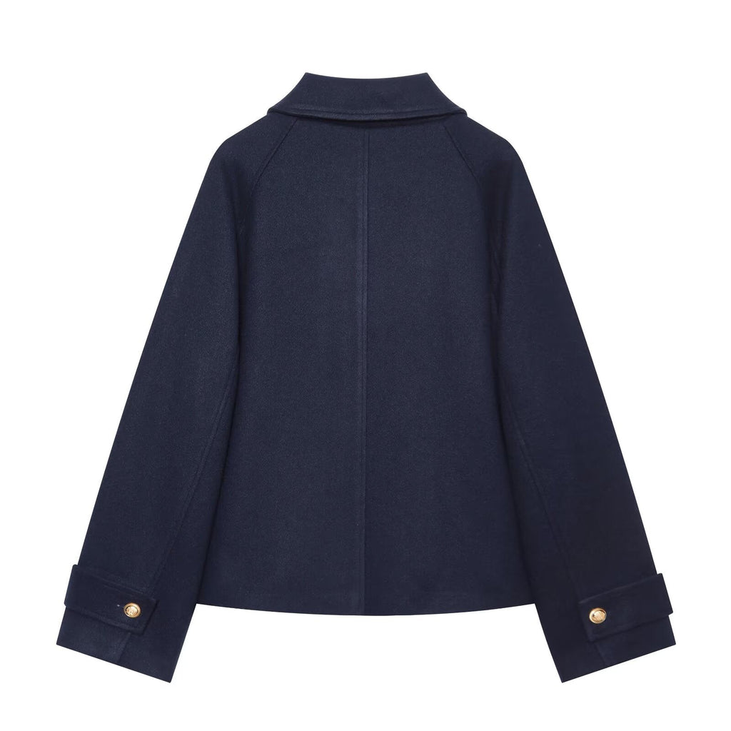 Women's casual double breasted lapel coat