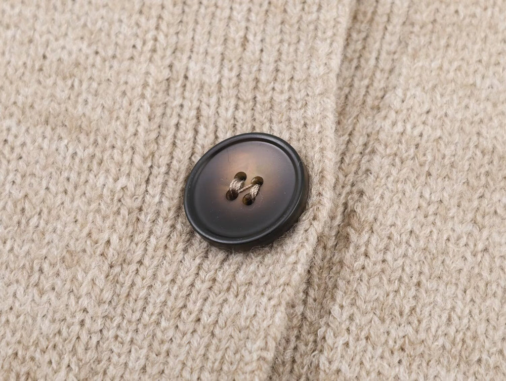 Women's new fashion ribbed trimmed loose knitted Coat