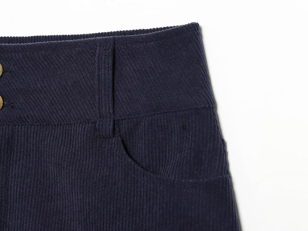 Women's Flip decoration slim corduroy mini skirt