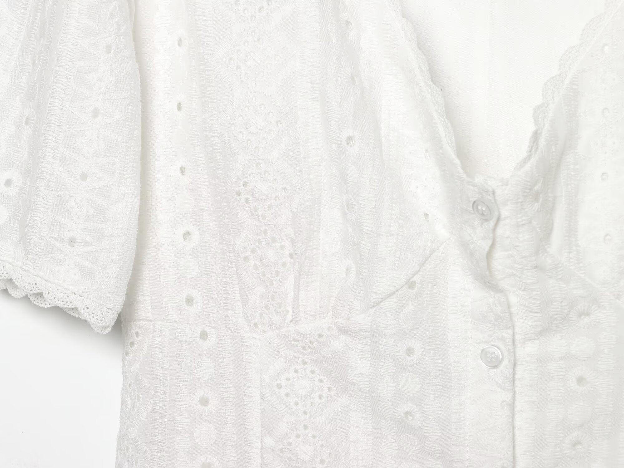 Women's hollow embroidery mini dress