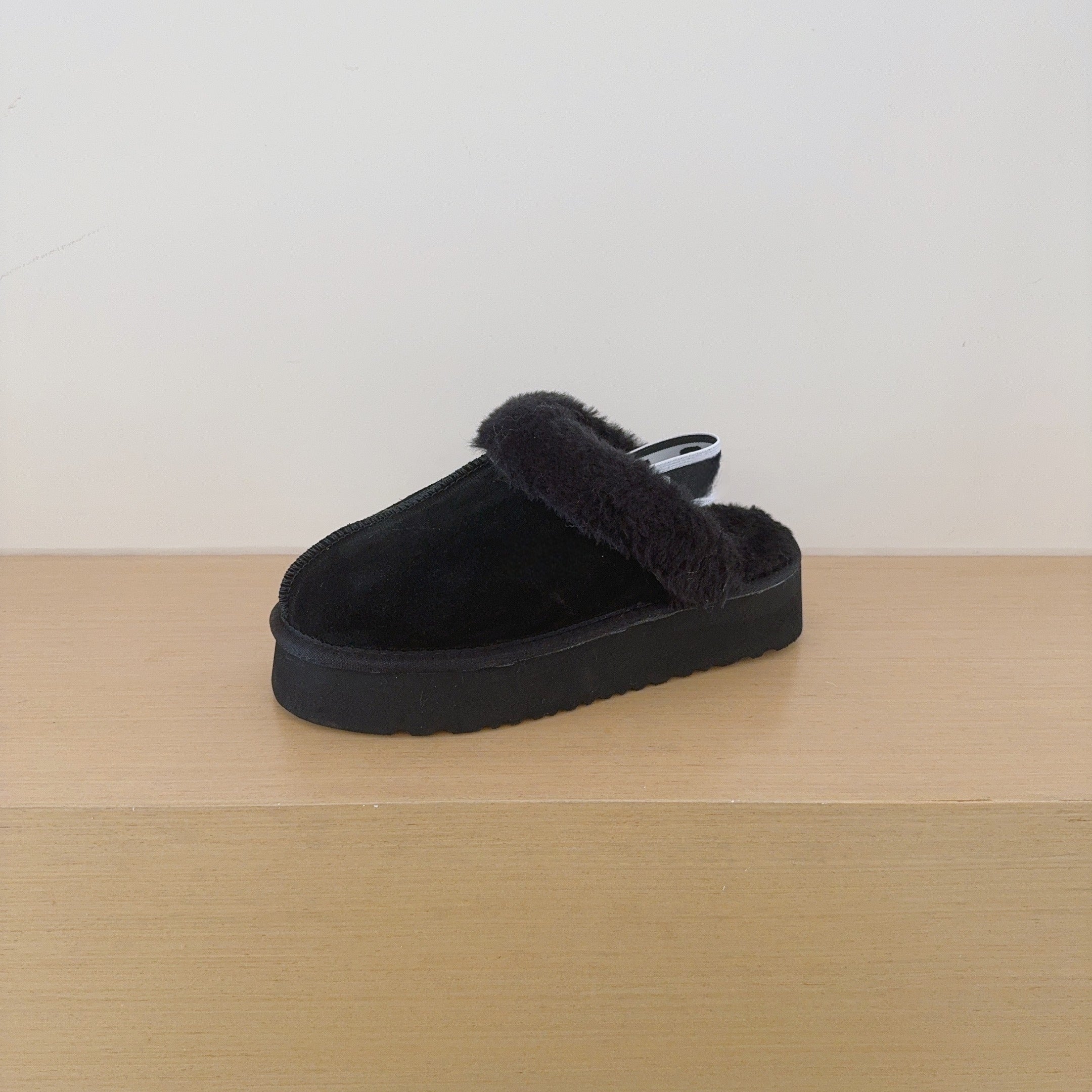 Women's new winter platform letter elastic belt slippers