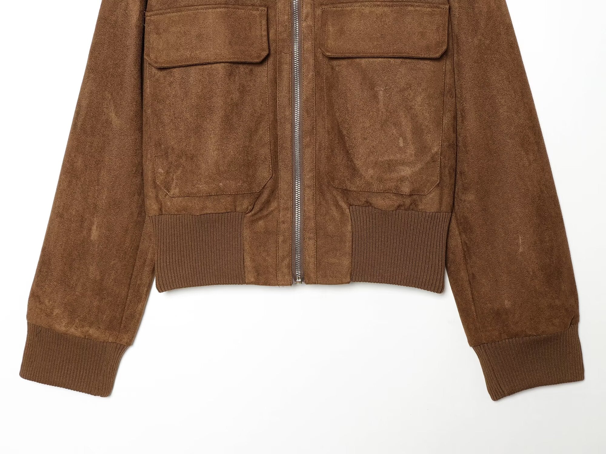 Women's suede texture short pilot jacket Coat