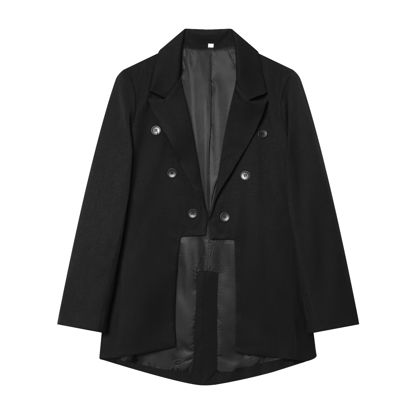 Women's asymmetrical hem Wool blend Blazer Coat