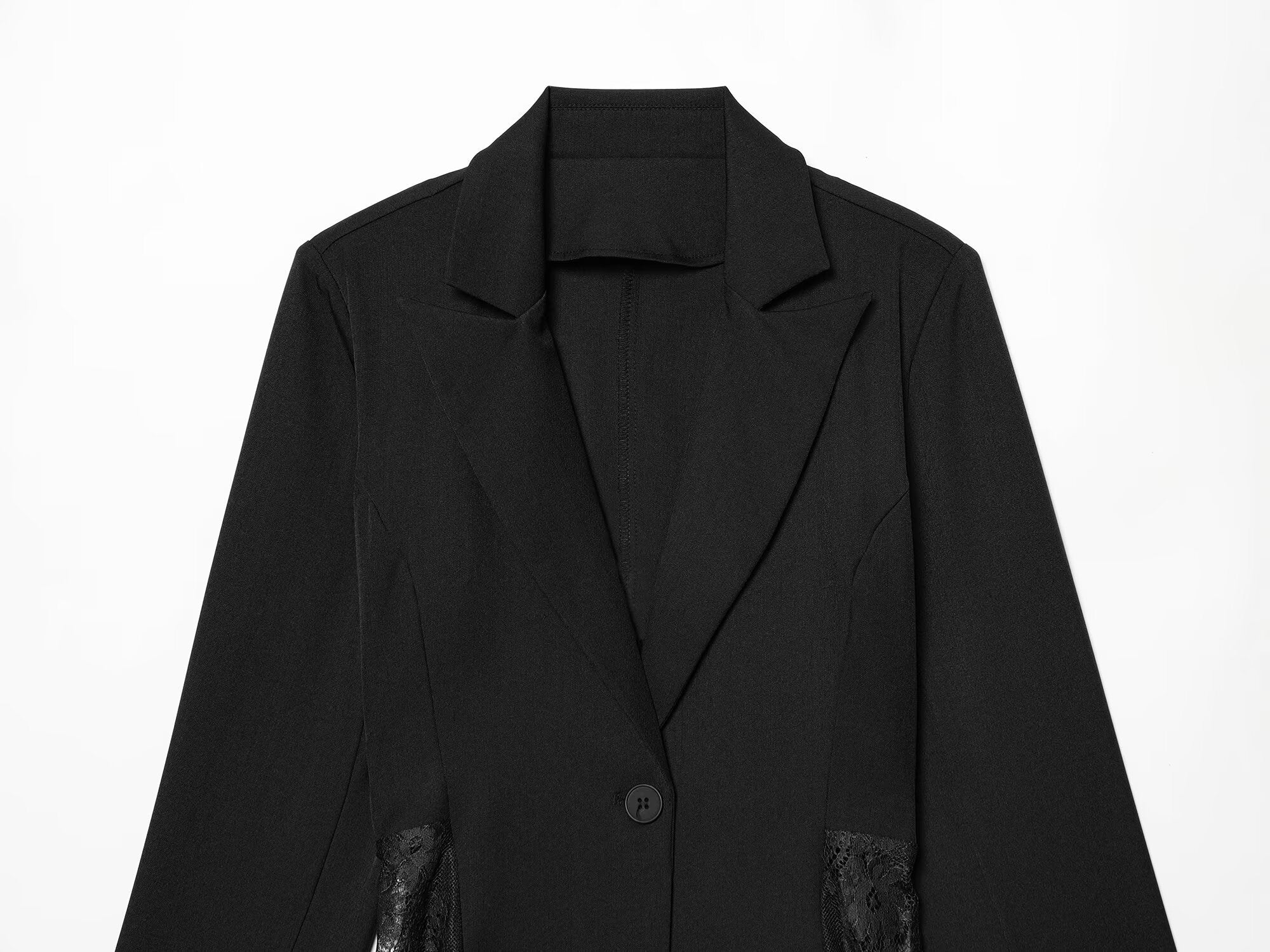 2026 Women's contrasting lace slim Blazer Coat