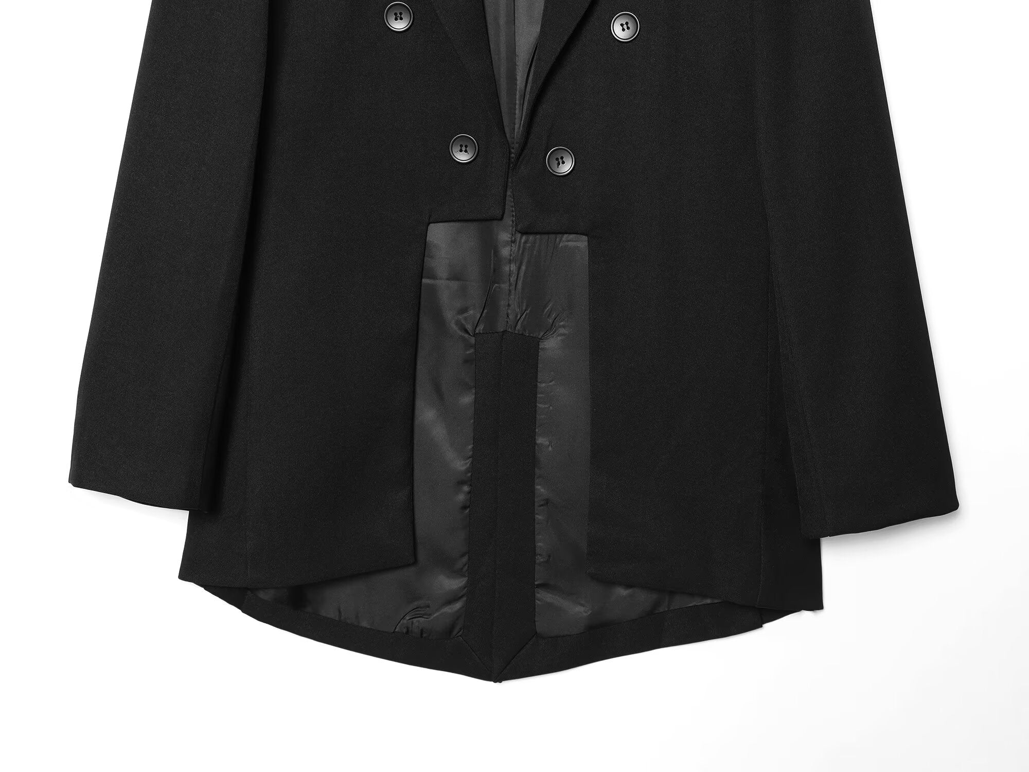 Women's asymmetrical hem Wool blend Blazer Coat
