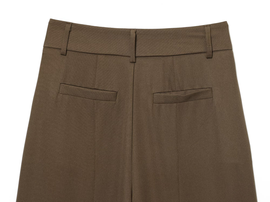 Women's new loose casual high waisted zipper pants