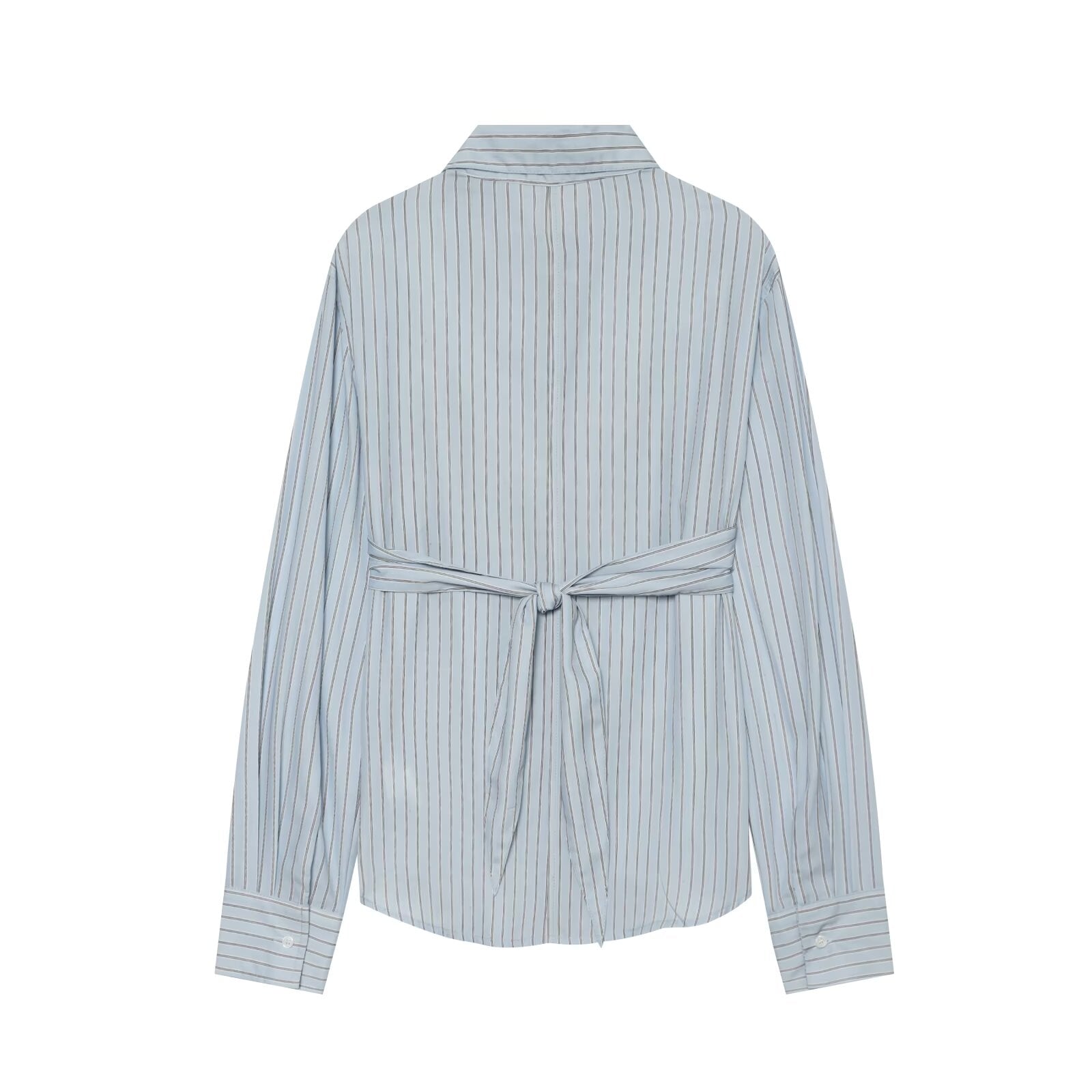 Women's layered decorative striped shirt