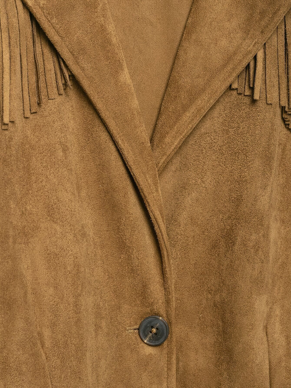 Women's suede texture effect tassel jacket Coat