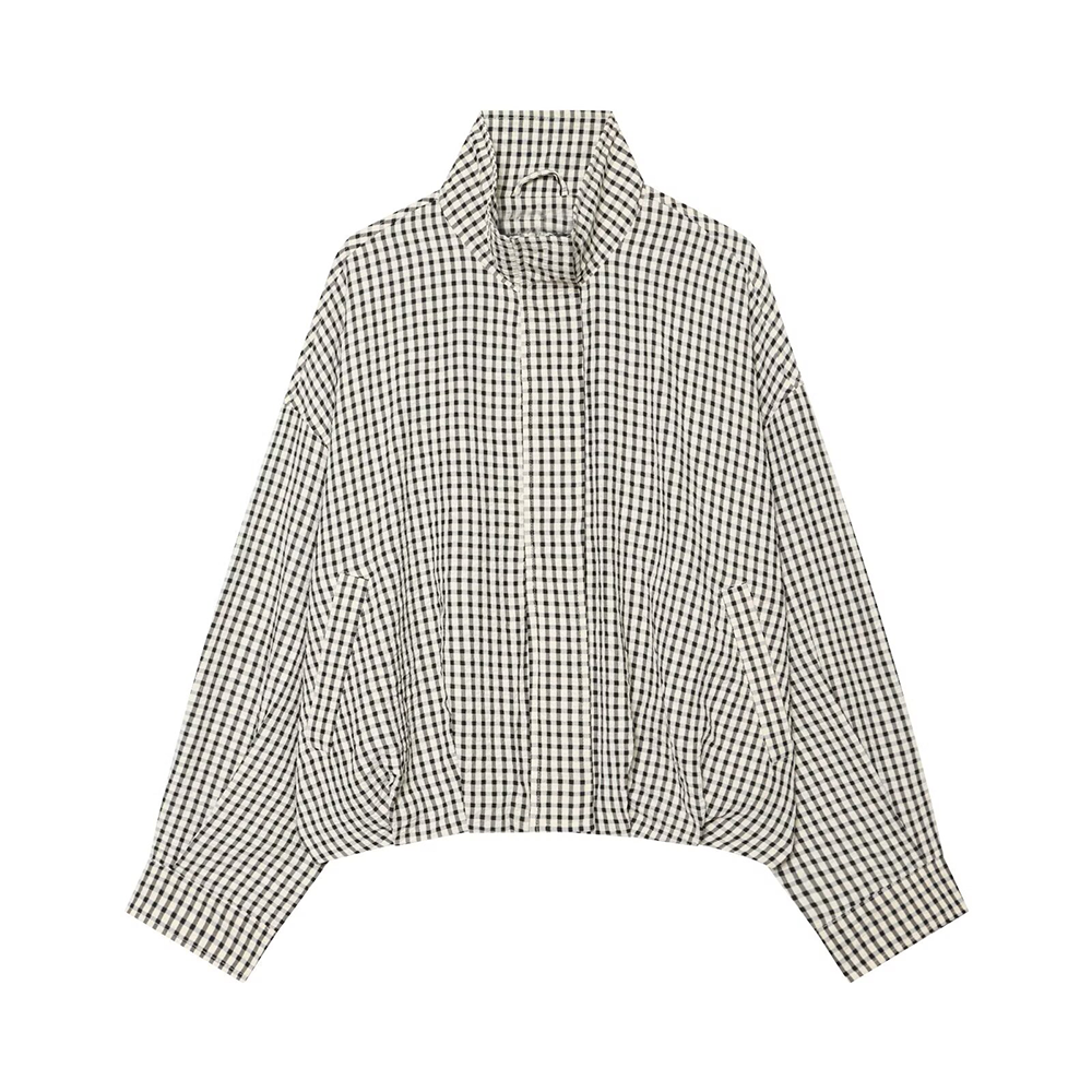 Women's casual plaid pilot jacket Coat