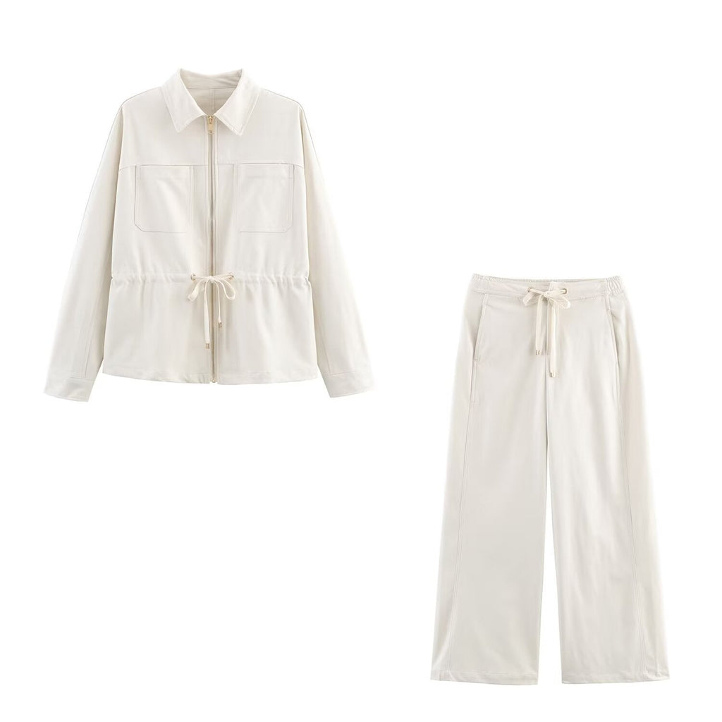 suit Women's 2 pieces adjustable waist design lapel Coat+Pants