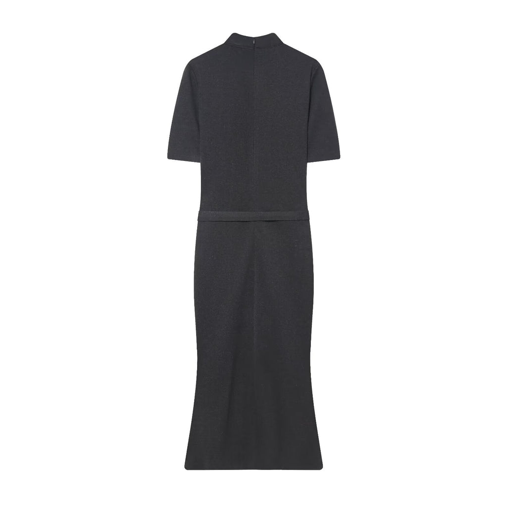 Women's With Belt Soft Texture Short Sleeve Dress