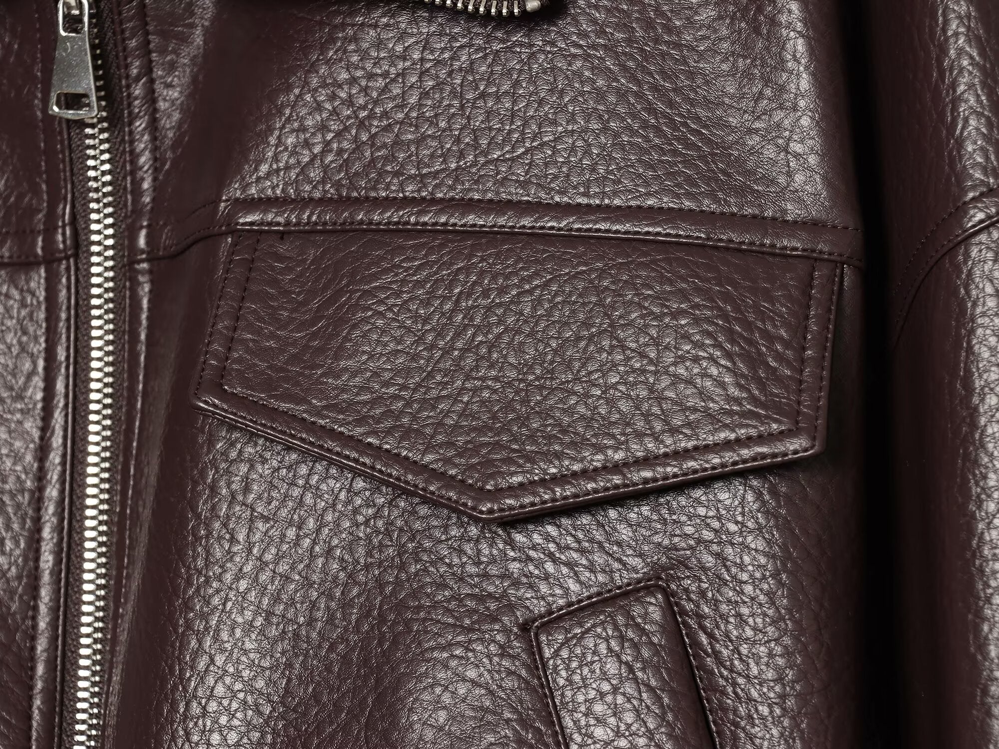 Women's with drawstring casual faux leather jacket