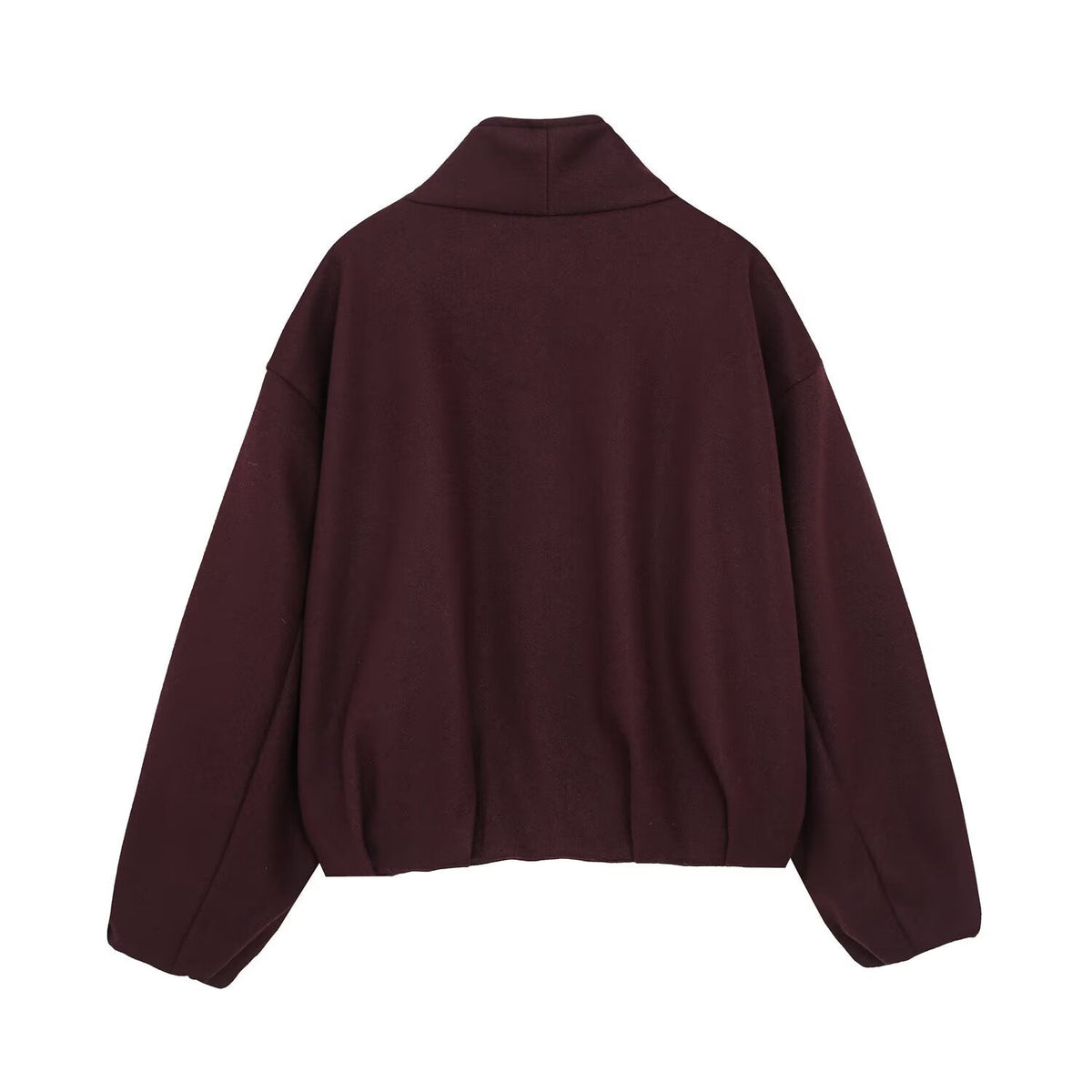 Women's soft textured stand collar jacket Coat