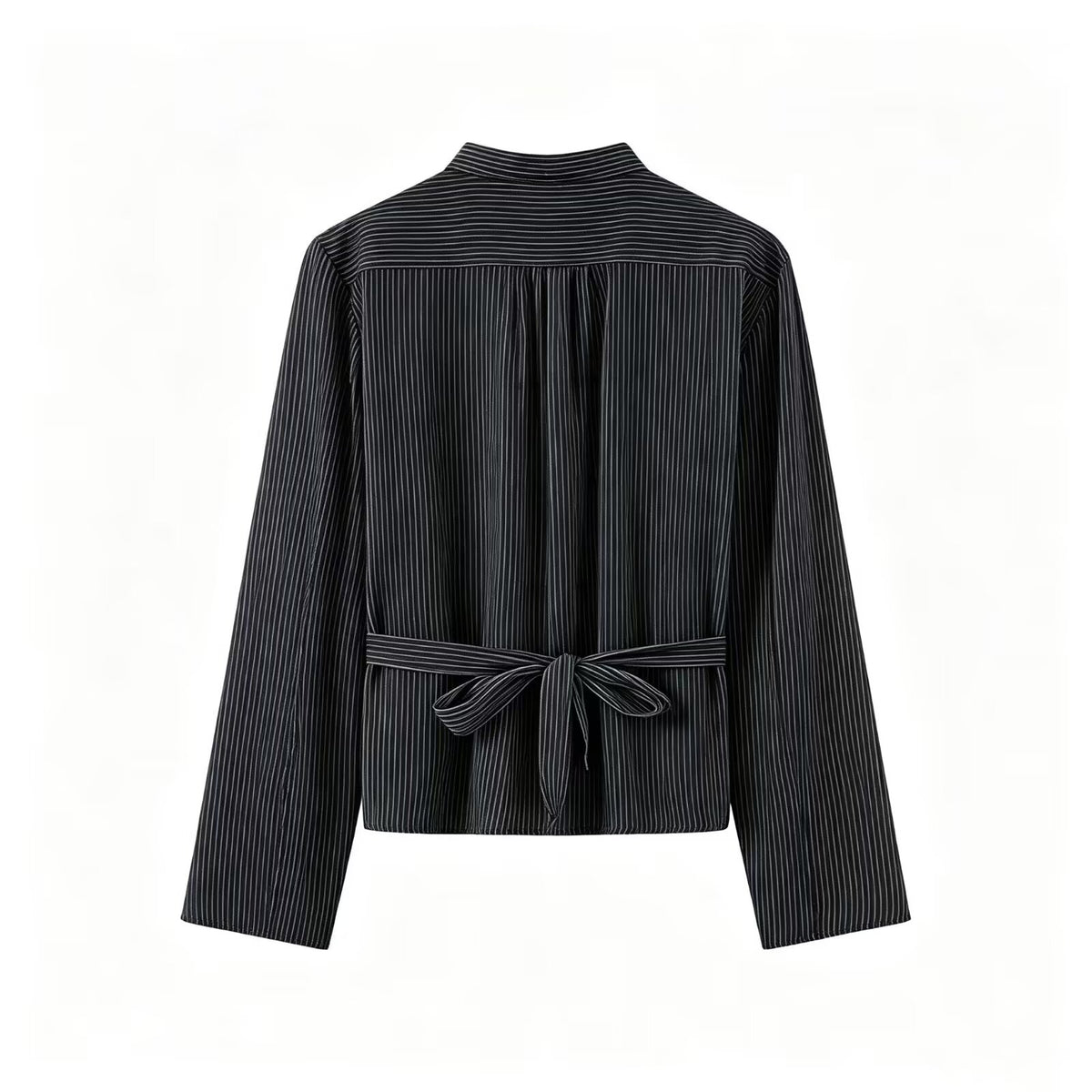 Women's casual slim short striped shirt