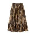 Women's casual retro printed MIDI skirt