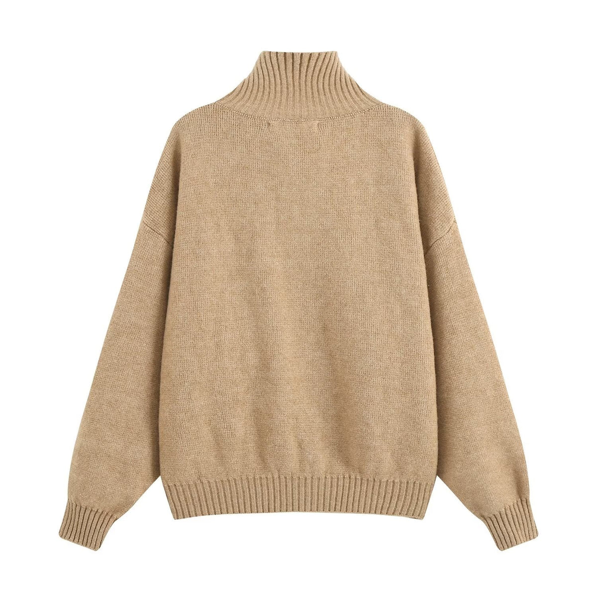Women's casual stand collar knitted Coat